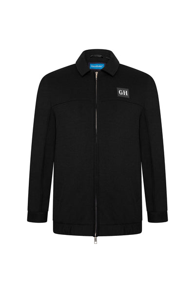 Extra-Tall Grey Hawk Smart Collared Full Zip Jacket in Black RRP £119.99