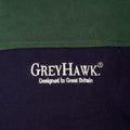 Extra-Tall Grey Hawk Long Sleeve Panel Rugby Polo Shirt in Green RRP £59.50