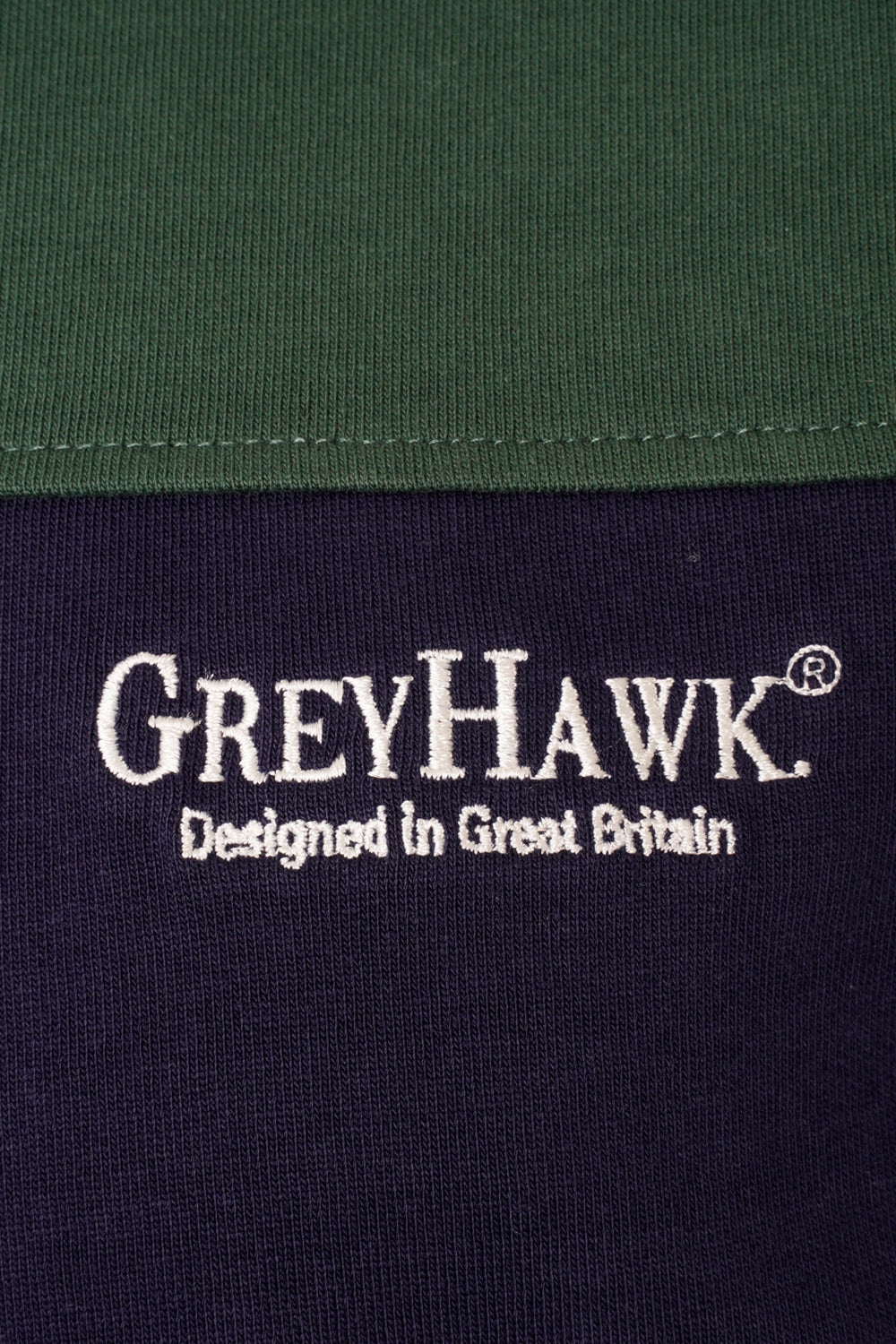 Grey Hawk Long Sleeve Panel Rugby Polo Shirt in Green RRP £59.50