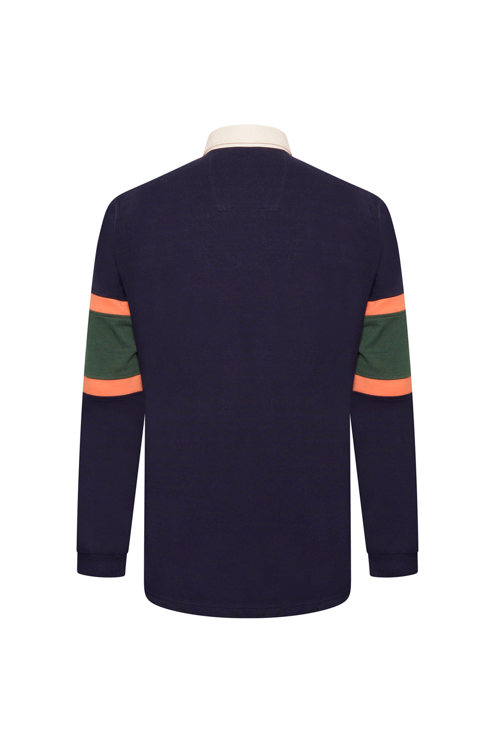 Extra-Tall Grey Hawk Long Sleeve Rugby Polo Shirt in Navy RRP £59.50