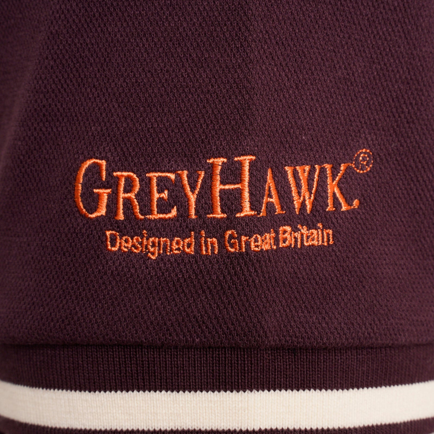 Extra-Tall Grey Hawk Shield Badge Pique Polo Shirt in Wine RRP £49.50