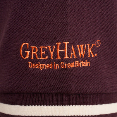 Extra-Tall Grey Hawk Shield Badge Pique Polo Shirt in Wine RRP £49.50