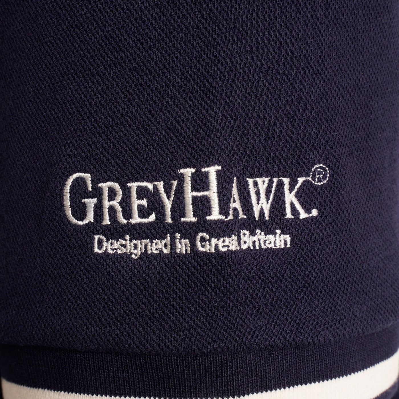 Grey Hawk Shield Badge Pique Polo Shirt in Navy RRP £49.50