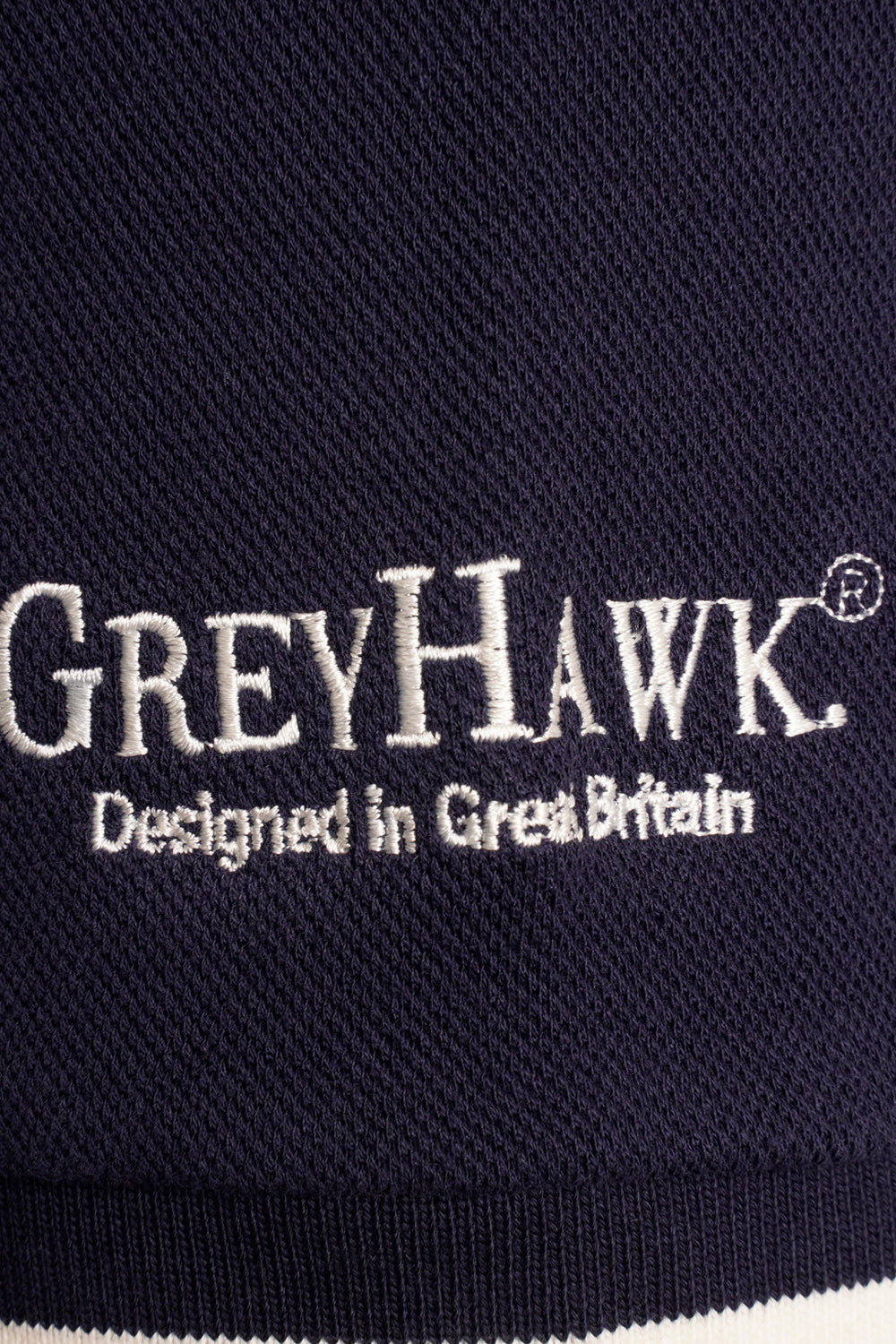 Grey Hawk Shield Badge Pique Polo Shirt in Navy RRP £49.50