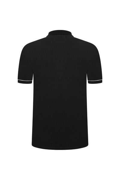 Extra-Tall Grey Hawk Smart Zip Neck Polo Shirt in Black RRP £49.50